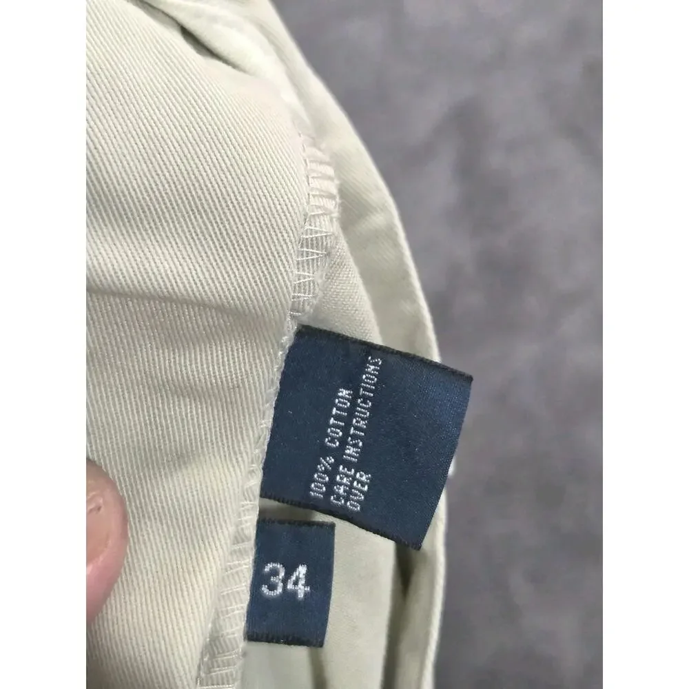 Polo Ralph Lauren Men's Beige Tyler Shorts Size 34 Classic Chino 100% Cotton C36